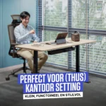 Sit-Stand Desk – Brown – 140 x 60 cm - Image 4