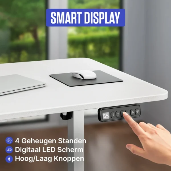 Sit-Stand Desk - white - 160 x 80 cm - Image 8