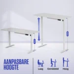 Sit-Stand Desk - white - 160 x 80 cm - Image 9