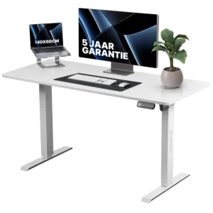 Sit-Stand Desk - white - 140 x 80 cm