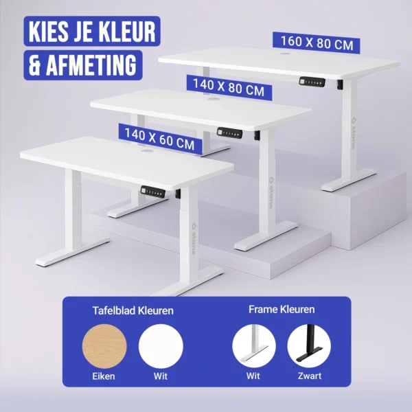 Sit-Stand Desk - white - 160 x 80 cm - Image 5